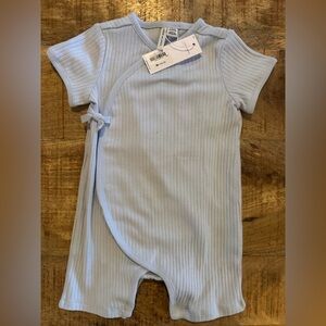 Janie and Jack Light Blue Ribbed One Piece